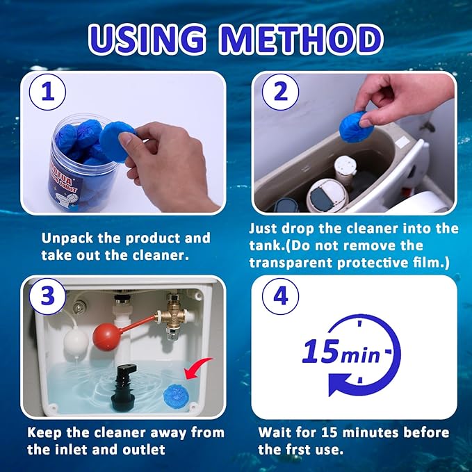 coldchill 20 Pcs Toilet Bowl Cleaners, Long-Lasting Toilet Bowl Cleaner Tablets with Sustained-Release Technology Against Tough Stains, Automatic Toilet Cleaner for Deodorizing & Descaling