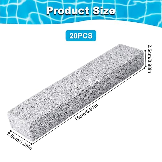 Pumice Stone for Cleaning 20Pcs 1.4x1x5.9in Pumice Stone Toilet Bowl Cleaner Foam Glass for Pool Tile Grill Concrete Household Supplies for Pool Tile Cleaning