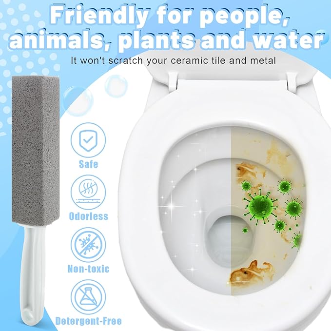 Starvast 30pcs Pumice Stone for Toilet, Toilet Pumice Stone with Handle, Toilet Stone Cleaning Block for Bath Grout Pool Kitchen Tubs Showers