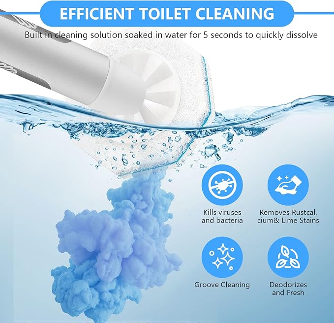 50 Pcs Toilet Wand Refills for Clorox, Disposable Scrub Pads Compatible with Clorox Toilet Wand - For Bathroom, Sink, Bathtub and Multi-Surface Cleaning