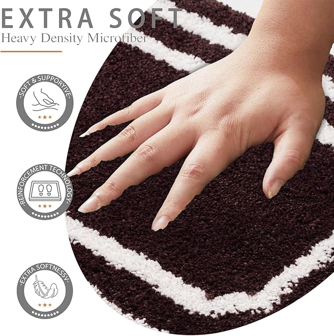 Bathroom Rugs Mat 26x18, Soft Absorbent Bath Mats, Machine Washable Microfiber Floor Mats for Bathroom Tubs, Sinks and Showers,Coffee