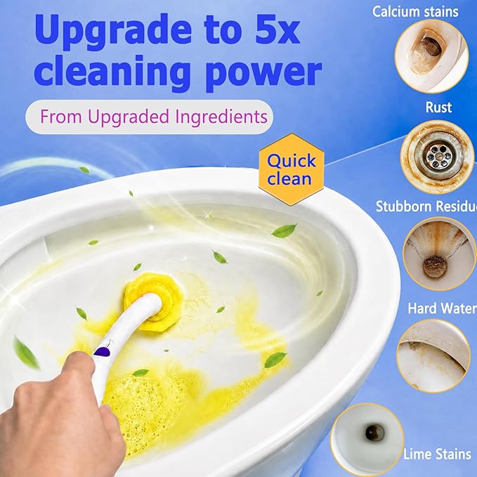 Disposable Toilet Wand Refills for Clorox 30 Count, Toilet Cleaner Refills Pads (Not Included Brush Rod) Lemon Flavor