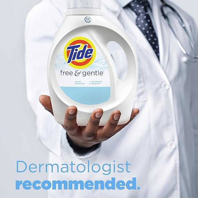 Tide Free & Gentle Liquid Laundry Detergent, 105 fl oz, 80 Loads, HE Compatible (Pack of 2)