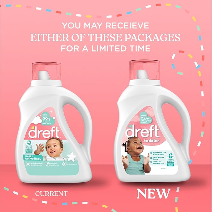 Dreft Toddler Liquid Laundry Detergent, Fights Stains, Removes Odors, 32 loads, 42 fl oz