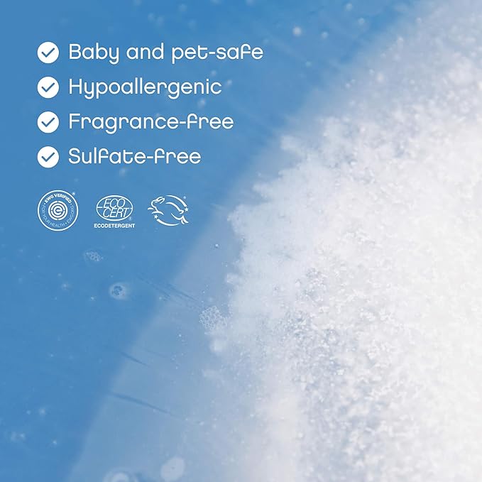 AspenClean Laundry Powder + Booster 2-in-1 Unscented 55 Loads Hyper Concentrated Stain & Odor Removal Enzyme Booster Non-Toxic 100% Natural EWG Verified