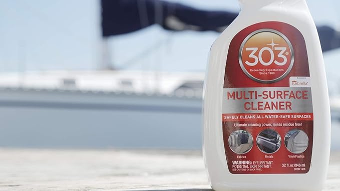 303 Products Marine Multi-Surface Cleaner, Boat Cleaner Spray for Vinyl, Canvas & Upholstery – Removes Dirt & Grime, Sunbrella Recommended, 32 oz (6-Pack)