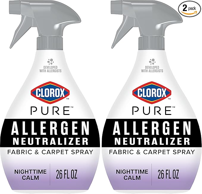 Clorox PURE Allergen Neutralizer Fabric and Carpet Spray, Nighttime Calm, 26 Fluid Ounces (Pack of 2)