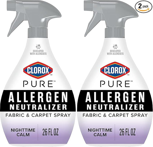 Clorox PURE Allergen Neutralizer Fabric and Carpet Spray, Nighttime Calm, 26 Fluid Ounces (Pack of 2)