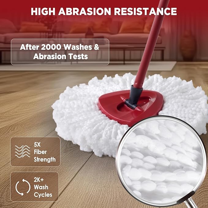 Mop Head Replacement for O-Cedar Easy Wring 1-Tank System，Exovyn Spin Mophead Replacements，Microfiber 9 Pack 360° Swivel Mop Refills，Deep Clean,Easy Cleaning，Machine Washable and Easy to Replace