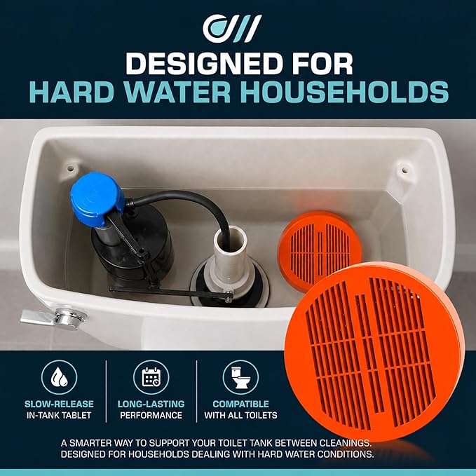 Toilet Guard Drop-In Tank Tablet (1 Tablet) | Up to 180-Day Performance | Helps Reduce Hard Water Marks, Rings & Mineral Buildup | Slow-Release Polyphosphate Formula | Bleach-Free