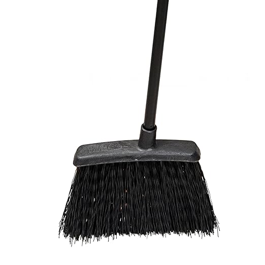 Carlisle FoodService Products Duo-Sweep Plastic Small Debris Broom with Handle, 48 Inches, Black, (Pack of 12)