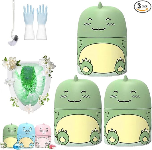 Magic Toilet Cleaning Bottle, Magic Toilet Bowl Cleaner with Carrying Rope, Cute Dinosaur-Shaped Toilet Bowl Cleaner Bottle, Long-Lasting Fresh Scent, One Dinosaur for Three Months (3-Jasmine)