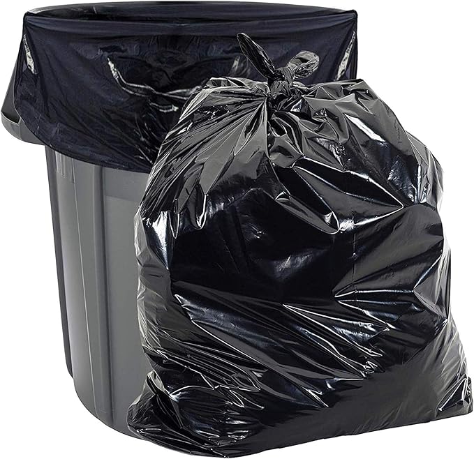 Commander 42 Gallon 3 MIL Black Heavy Duty Contractor Bags - 33" x 45" - Pack of 20 - For Contractor, Industrial, & Commercial