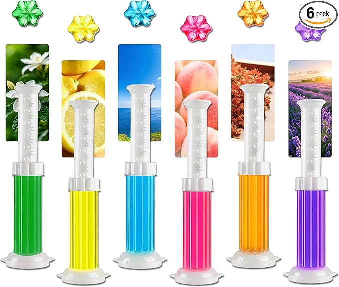 Toilet Gel, 72 Count 6 Kinds Of Scent Toilet Cleaner Bowl Gel Stamp Kit Air Freshener (6, 6-piece set)