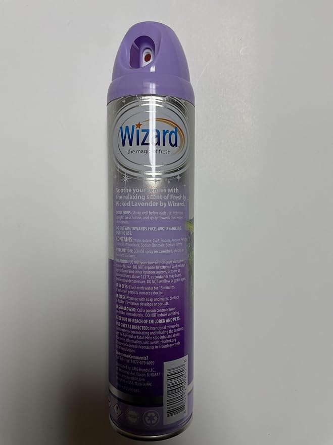 Wizard The Magic of Fresh | Odor Neutralizer & Air Freshener - 10 Oz. Freshly picked lavender (Pack of 4) (Packaging May Vary)