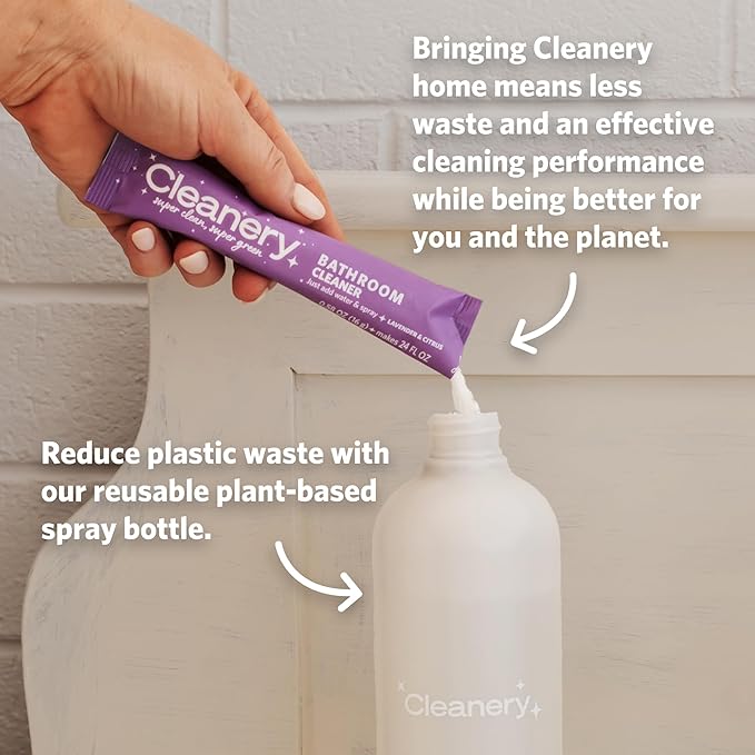 Bathroom Cleaner Powder Concentrate Refills 4 Pack, Makes 24 fl oz Each, Lavender & Citrus