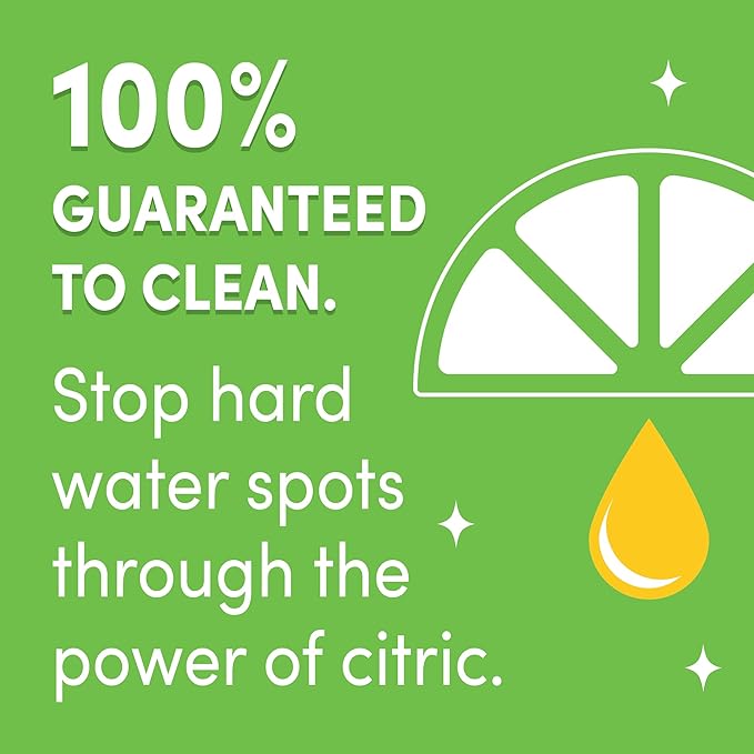 Lemi Shine Dish Detergent Booster, Hard Water Stain Remover, Multi-Use Citric Acid Cleaner (24 oz Container, 1 Bottle)