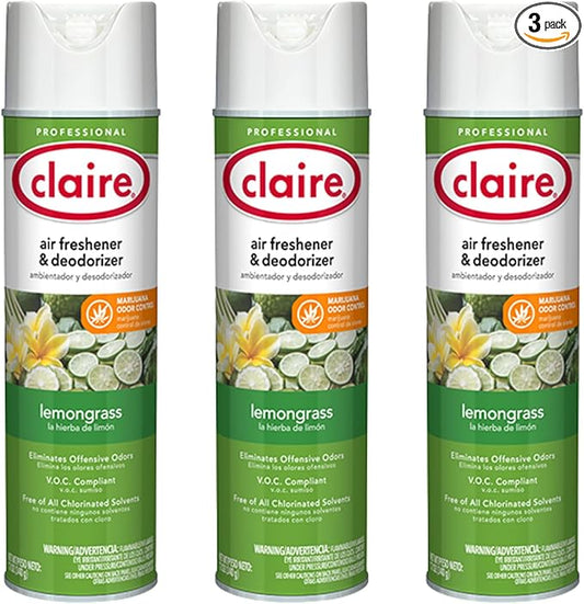 Claire CL1307 Lemongrass Air Freshener & Deodorizer (3 Pack)