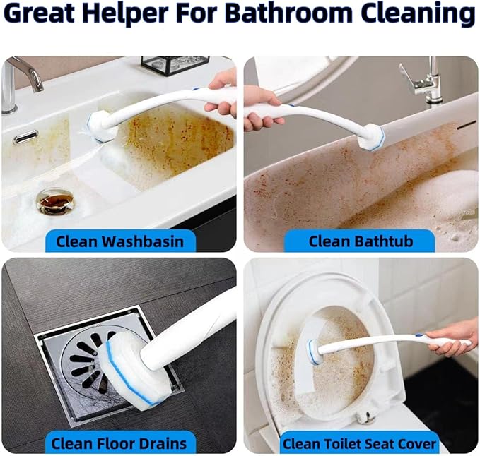 30 Count Toilet Wand Refills, 5X Cleaning Power, High-Density Disposable Brush Heads, Compatible with Clorox Toilet Wand - No Falling Apart