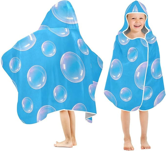 SUABO Kids' Bath Towels Bubble Hooded Towels for Boys Girls,Toddler Towels Multi-Purpose for Beach,Pool and Bathroom,23.5" x 50", Soft and Highly Absorbent