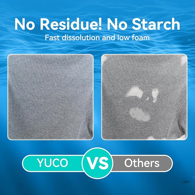 YUCO Eco-Friendly Travel Laundry Detergent Sheets - Liquidless Laundry Sheets Detergent for Travel No Plastic & Hypoallergenic (Ocean Amberwood)