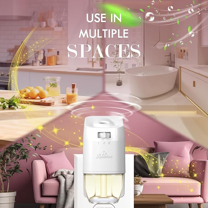 Plug In Air Freshener Refills for Home, Cherry Blossom, Raspberry, Balsam Fir, Coconut Scent Combination For Bathroom, 12 Count 7.92 FL OZ, Compatible with Air Wick & Glade, Not Include Glade Plus