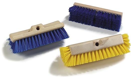 SPARTA Flo-Pac Deck Brush Floor Scrubber, Grout Brush with Dual Surface for Bathroom, Patio, Kitchen, Wall and Deck Cleaning, 10 Inches, Blue