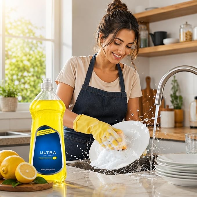 New Ultra Strength Large Dishwashing Soap - Lemon Fresh Scent - 30 Fl. Oz