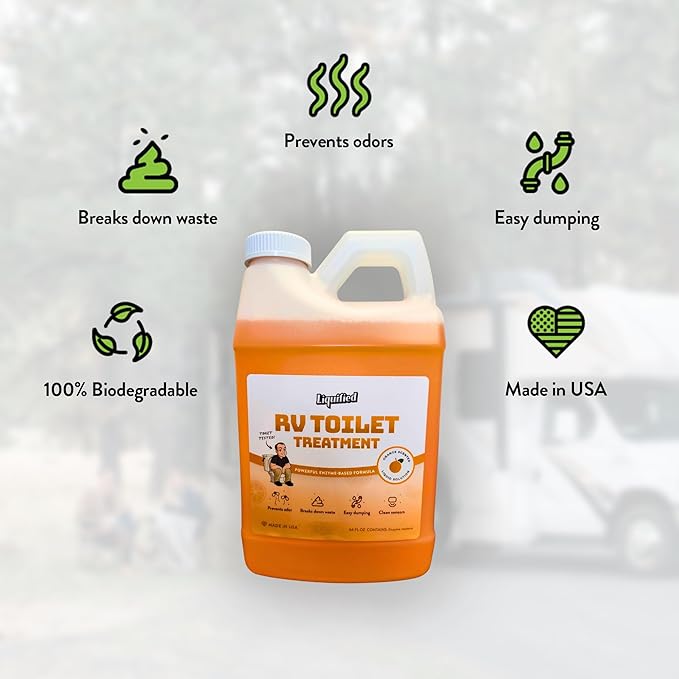 Liquified RV Toilet Treatment - Black Holding Tank Digester - Orange Scent - Matts RV Reviews (Orange, 64oz)