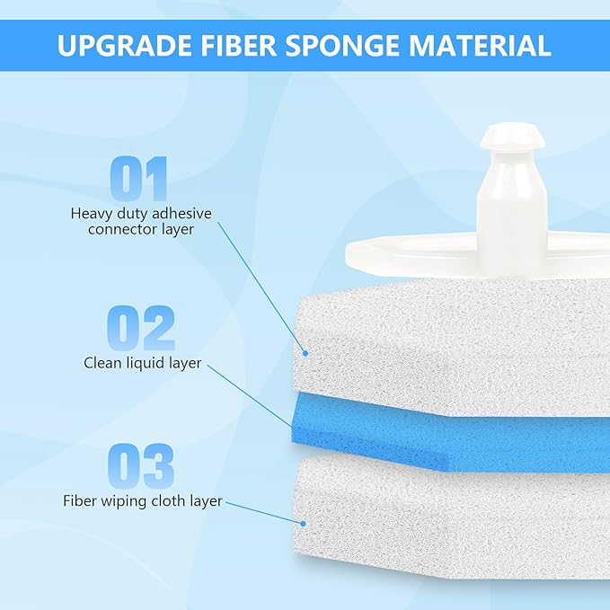 50 Count Disposable Toilet Bowl Wand Refills for Clorox, Upgraded Octagon Replacement Heads Compatible Clorox Toilet Wand Refills for Toilet and Bathroom Cleaning