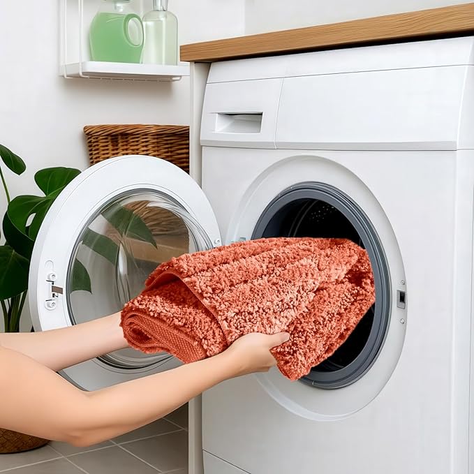 Bath Rugs Bathroom Mat Soft Absorbent Plush Shaggy Soft Floor Non Slip Shower Bath Tub Machine Washable