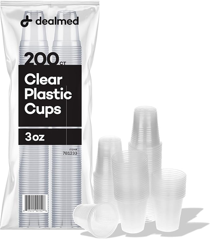 Dealmed Professional 3 oz. Disposable Plastic Cups - 100% Recyclable for Healthcare, Dental, Veterinary & Food Service Use (Pack of 200)