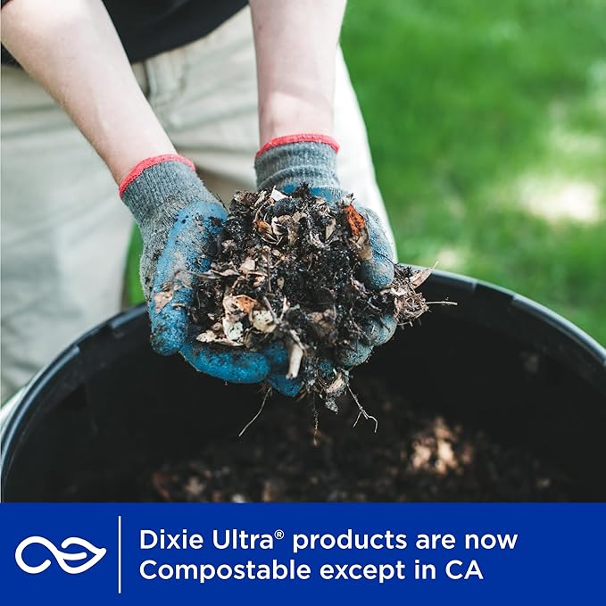 Dixie Ultra Extra Large Paper Bowls, 34 oz, 34 Count, Compostable, Microwave Safe, Disposable Bowls for Heavy Meals, Soups, Stews, and Everyday Use
