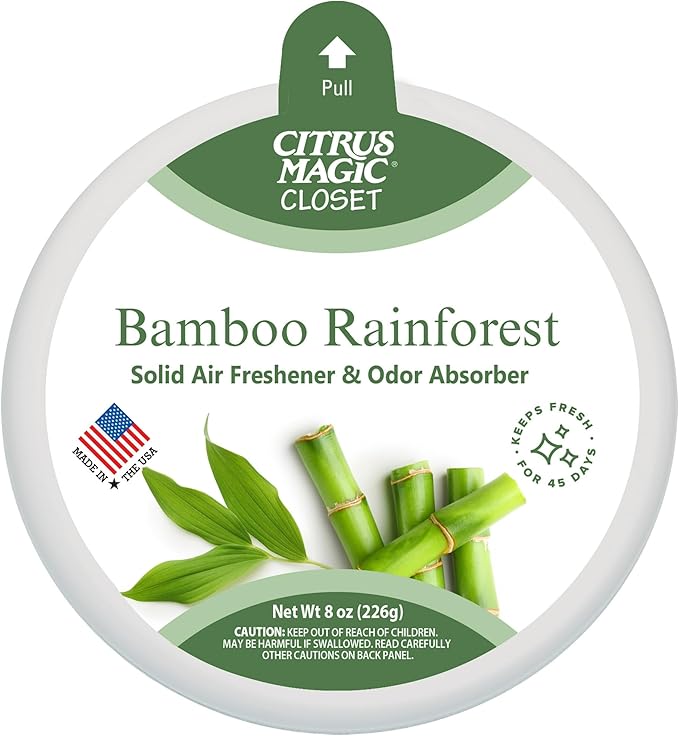 Citrus Magic For Closets Odor Absorbing Solid Air Freshener, 8-Ounce. (Bamboo Rainforest)
