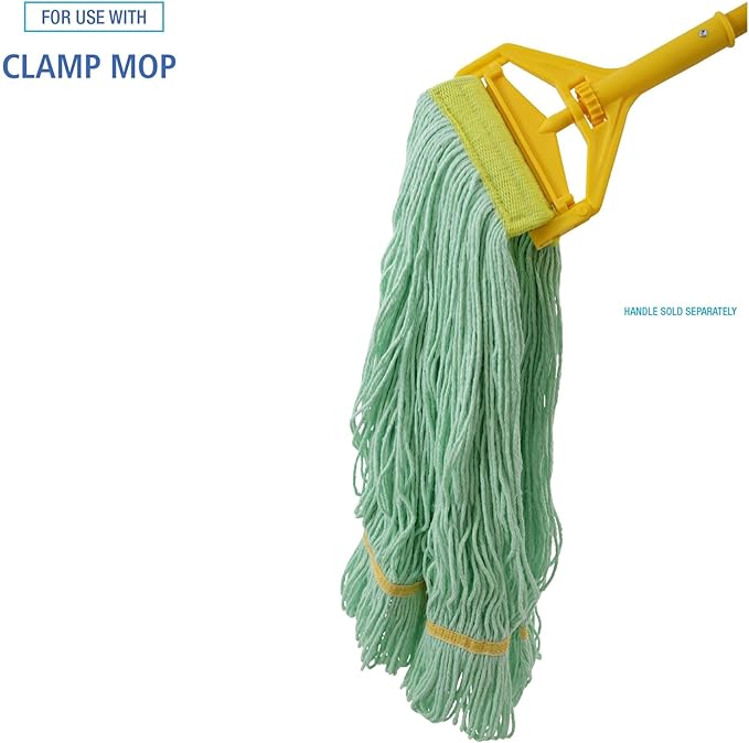 Boardwalk EcoMop Looped-End Mop Head, Recycled Fibers, Extra Large Size, Green