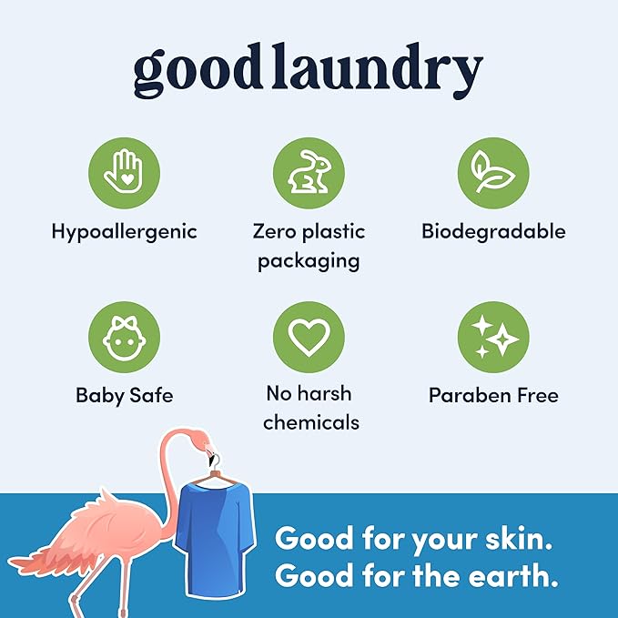 Good Laundry Detergent Sheets - Unscented (60 Loads) - Eco-Friendly Laundry Detergent Sheets, Hypoallergenic, No Plastic Jugs or Waste - Based in the USA