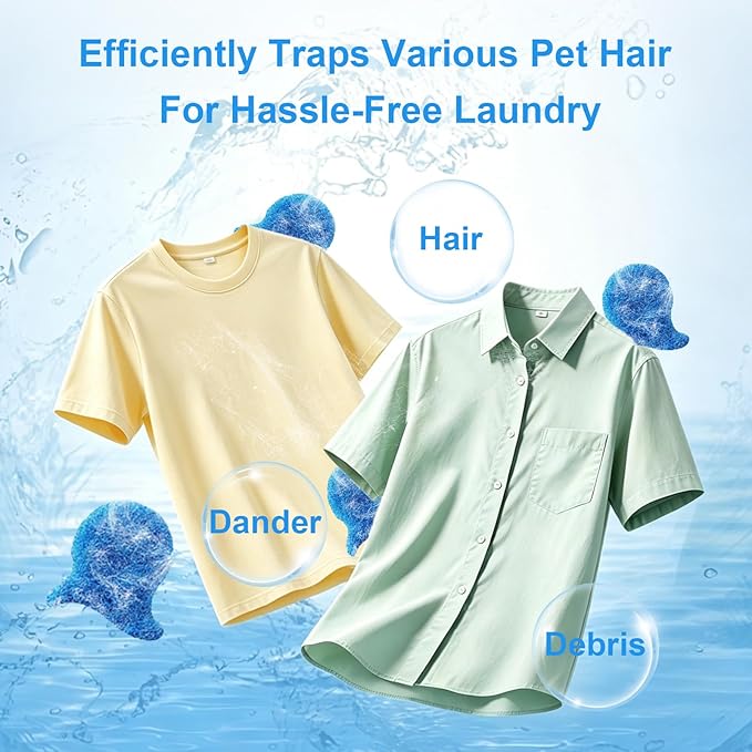Pet Hair Remover for Laundry, 6 PCS Reusable Laundry Fish Pet Hair Catcher, Blue Lint Remover Traps for Washer and Dryer, Gentle on Clothes, Cat & Dog Hair Removal for All Fabrics