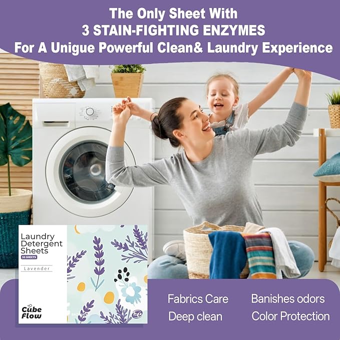 Laundry Detergent Sheets, Ebony Rose Scent - 100 Loads | 72-hour long lasting fragrance, Eco Friendly Sheets | Pre-Measured, Liquidless for Deep Clean | Hypoallergenic (Lavender)