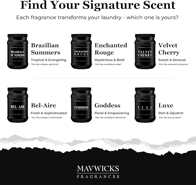 Mavwicks - Luxury Laundry Detergent Powder (Brazilian Summers) 32 Oz – Concentrated for Tough Stains and Odors, For All Washing machine types – Gentle on Fabrics