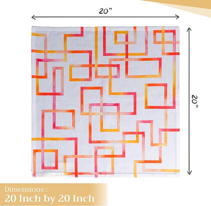 Maison d' Hermine 100% Cotton Cloth Napkins Set of 4 Everyday Reusable Square Napkins Cloth Washable Dinner Party Wedding Restaurant Hotel Kitchen Spring Summer (Summer Maze, 20" x 20")