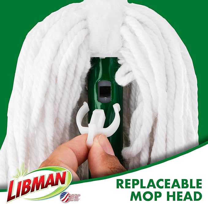 Libman Tornado Mop Refill, Direct Replacement Head for Libman Self Wringing Twist Mop, Cotton, Machine Washable, 3 Pack