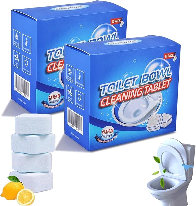 Powerful toilet bowl cleaner tablets, Easy-to-Use Drop-In Tank Cleaner Long-Lasting Freshness, Fresh and elegant for Deep Cleaning (24)