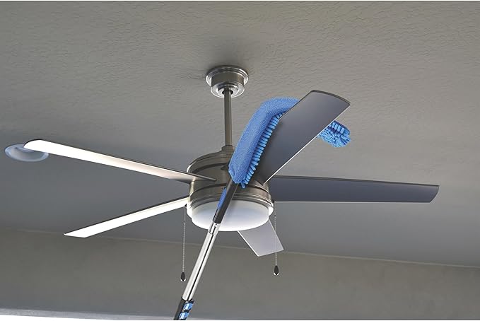 Vaughan 5 Piece Home Cleaning Kit with 24 Foot Telescoping Extension Pole, Window Squeegee and Washer, High Ceiling Fan Duster, Cobweb Duster 050231ECE