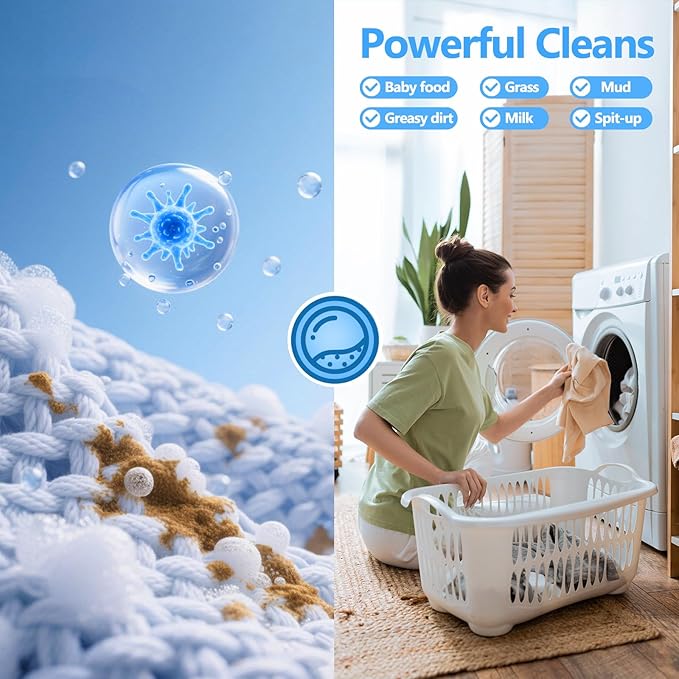 60 Pack Laundry Detergent Pods- 5-in-1 Stain Remover Laundry Soap Pods- Ultra Concentrated,Dissolvable Detergent Pods Bulk for Washing Machines,Rose Scent
