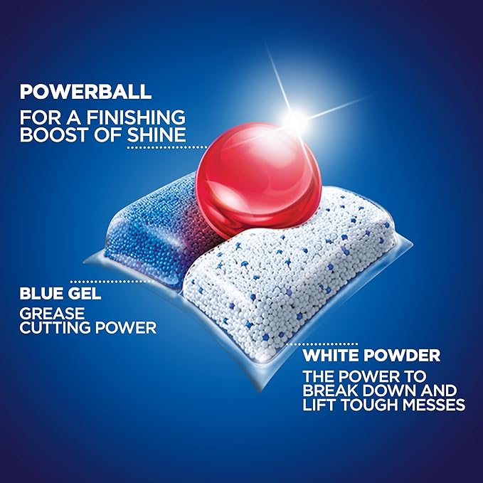 Finish Power - 43ct - Dishwasher Detergent - Powerball - Dishwashing Tablets - Dish Tabs, (Pack of 4)