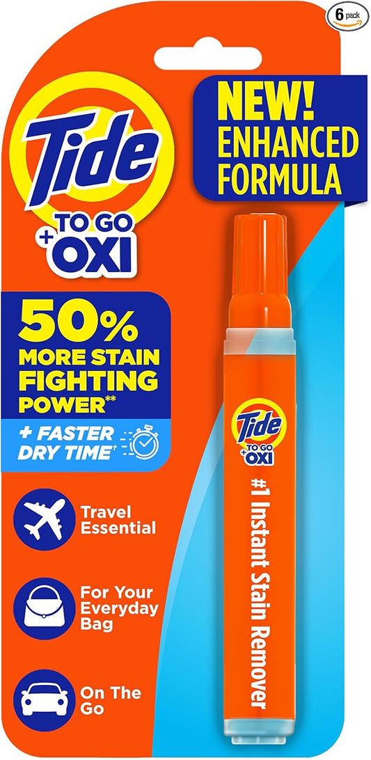 Tide Stain Remover for Clothes, To Go Pen, Instant Spot Remover for Clothes, Travel & Pocket Size, 1 Count (Pack of 6)