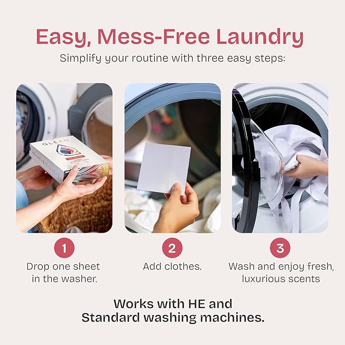 QLEAN Laundry Detergent Sheets Unscented (120 Loads) – Fragrance-Free Plant-Based Laundry Sheets for Sensitive Skin & Babies, Hypoallergenic, HE Compatible, Biodegradable Eco Detergent Strips