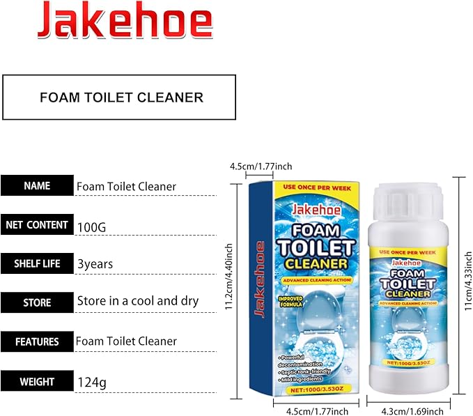 Foam Toilet Cleaner, Advanced Cleaning Action, Weekly Use；Toilet Bowl Cleaner; Toilet Bowl Powerful Cleaner-2Pack