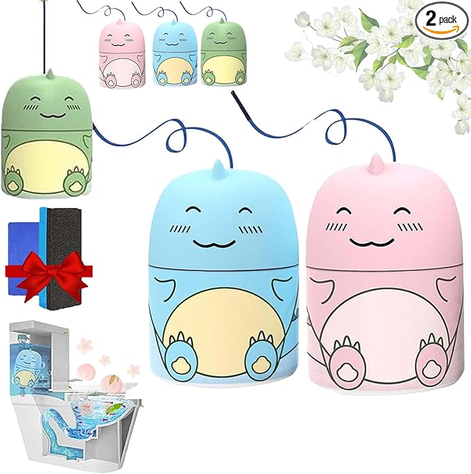 Magic Toilet Bowl Cleaner, ToiletCleaner & Toilet Deodorizer Wonder, Magic ToiletCleaning Bottle, Cute Dinosaur-Shaped Bathroom ToiletsTank Cleaner, Three Fragrances (2PCS-A)