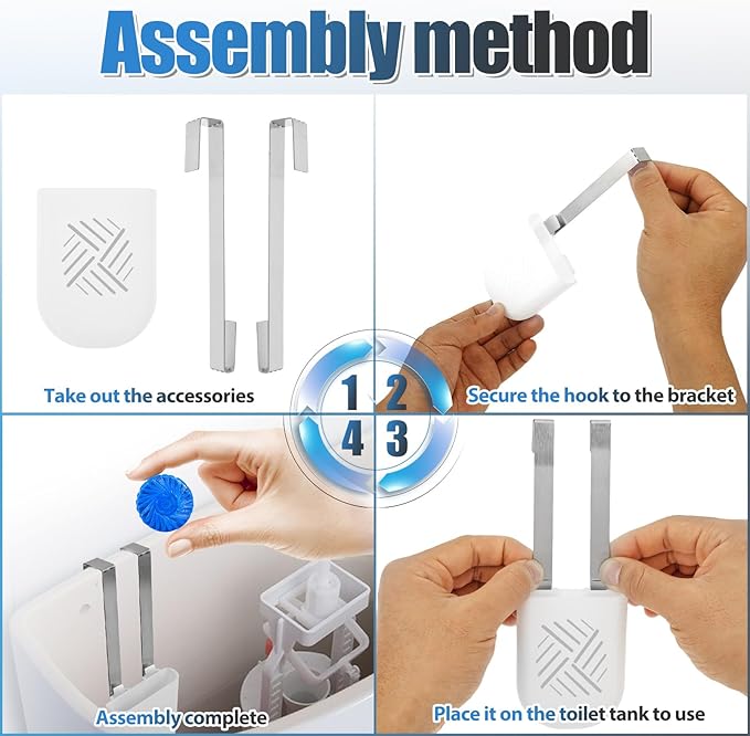 Toilet Tank Cleaning Tablet Holder, Bleach Tablet Bracket, Hanging Toilets Bowl Cleaner Carrier for Preventing Dissolved Residue From Polluting Water Tank, Fits Standard-Height Toilet Tanks
